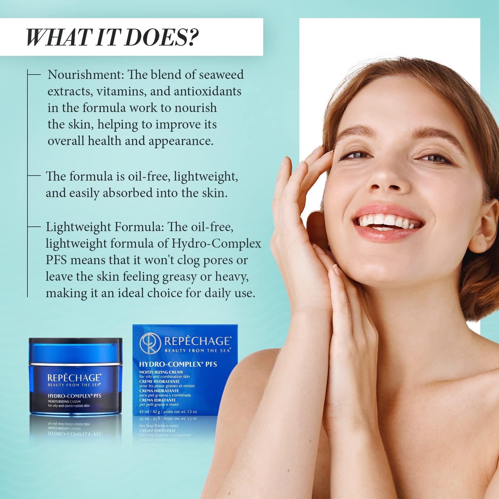 Repechage Hydro-Complex PFS — parfum subtil marin rappelant l'océan.