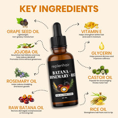 Texture Replenhair Batana: cheveux éclatants et souples après application légère.