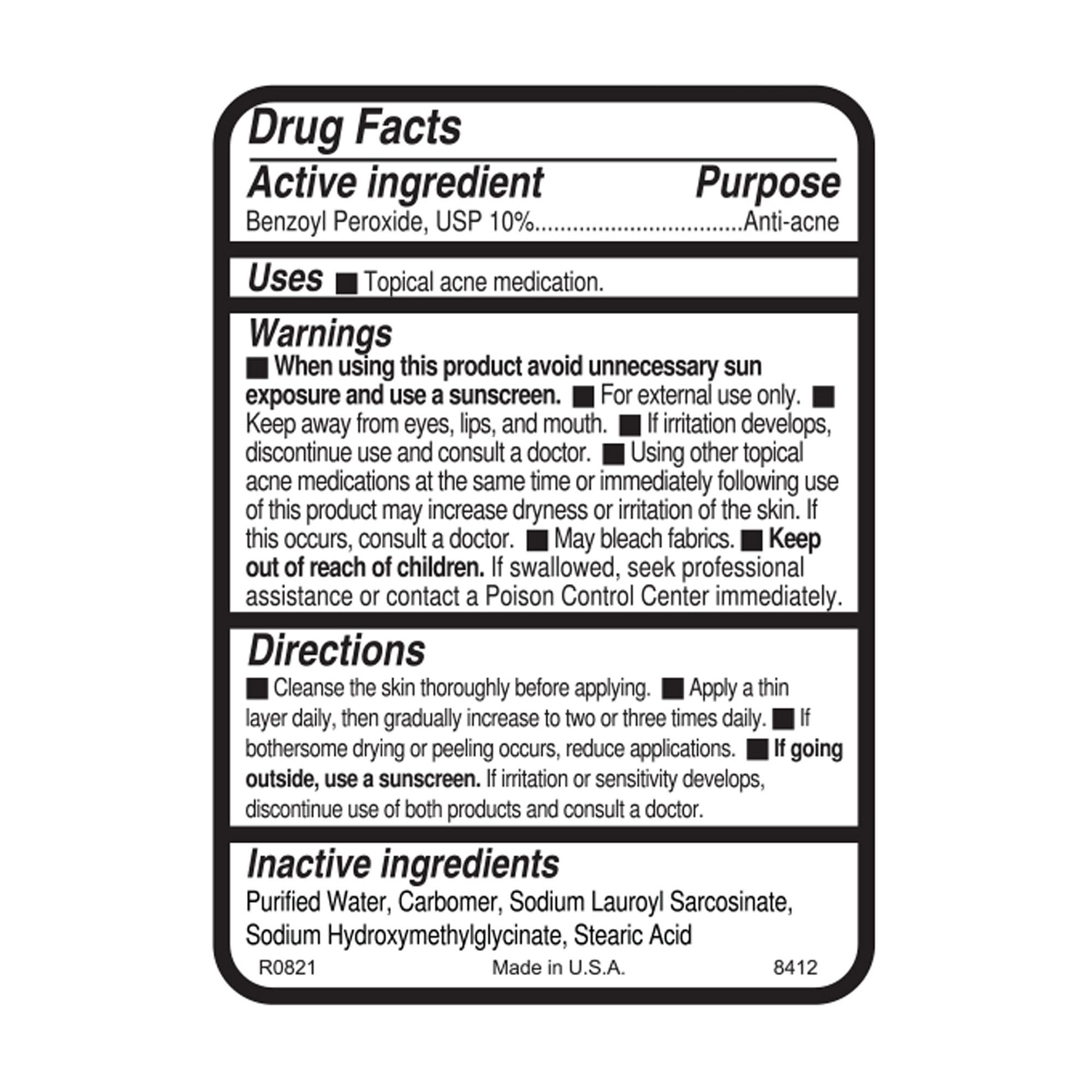 Replenix gel peroxyde benzoyle – formule sans gluten sans parabènes