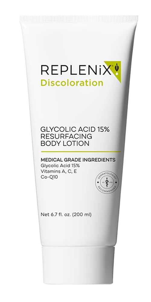 Flacon pompe de la Replenix Glycolic 15% facilitant l’application ciblée et hydratante.