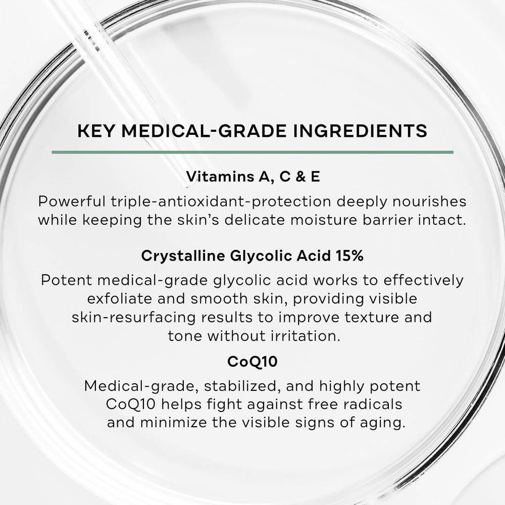 Crème onctueuse Replenix Glycolic 15% exfoliante et douce pour la peau.