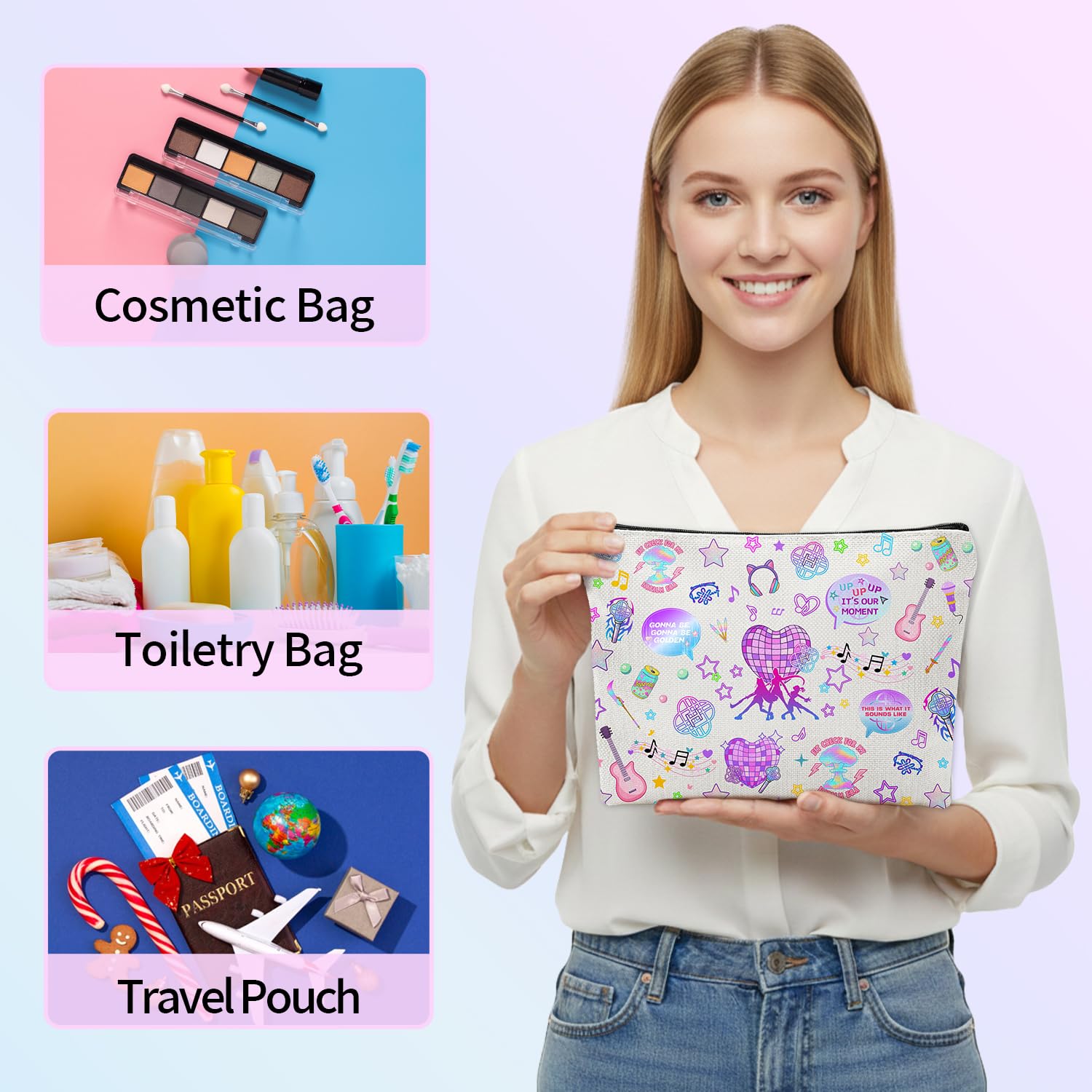 Repnalm-sac-maquillage-lin-durable, matière résistant et fermeture douce pour voyages.