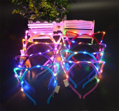 REQO Accessoires oreilles-chat lumineuses, idéal pour festivals et concerts.