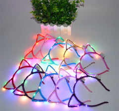 REQO Oreilles-chat lumineuses faciles à porter, parfaites pour Halloween et fêtes.