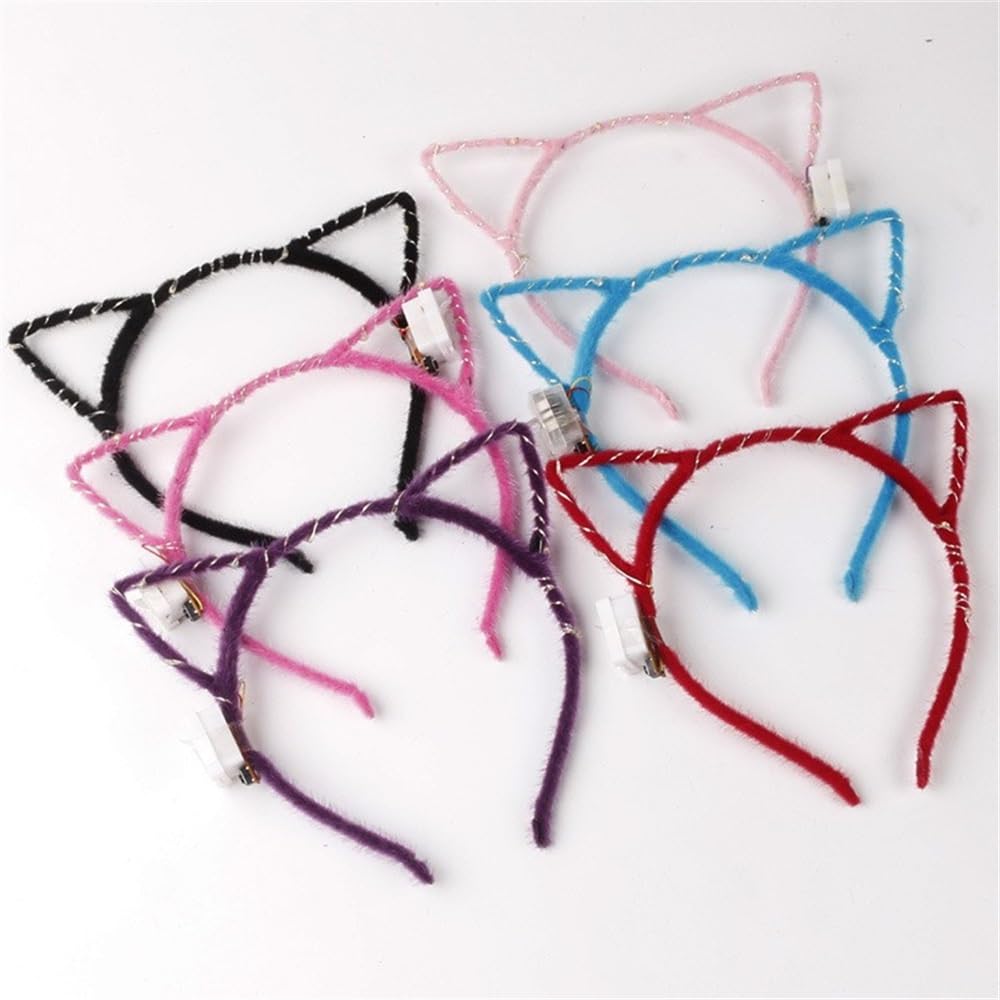 REQO Bandeau oreille-chat lumineux, léger et durable pour longues soirées.