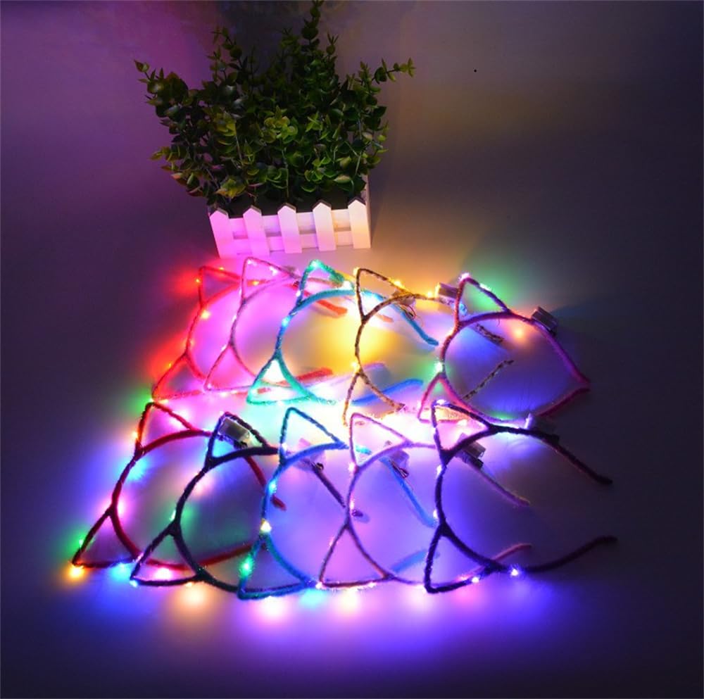 REQO Oreilles-de-chat lumineuses, mode clignotante rapide pour effet spectaculaire.