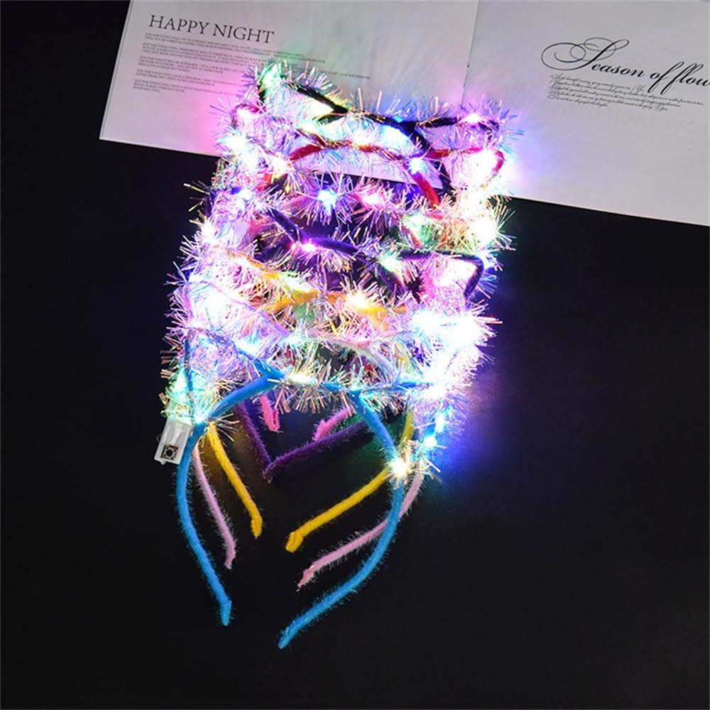 REQO Oreilles-chat lumineuses, mode clignotant lent pour ambiance douce.