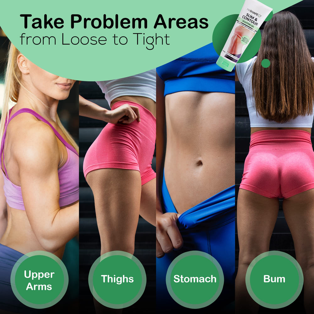 Reshape+ Gel sculptant cuisses, aide à lisser visuellement les contours.