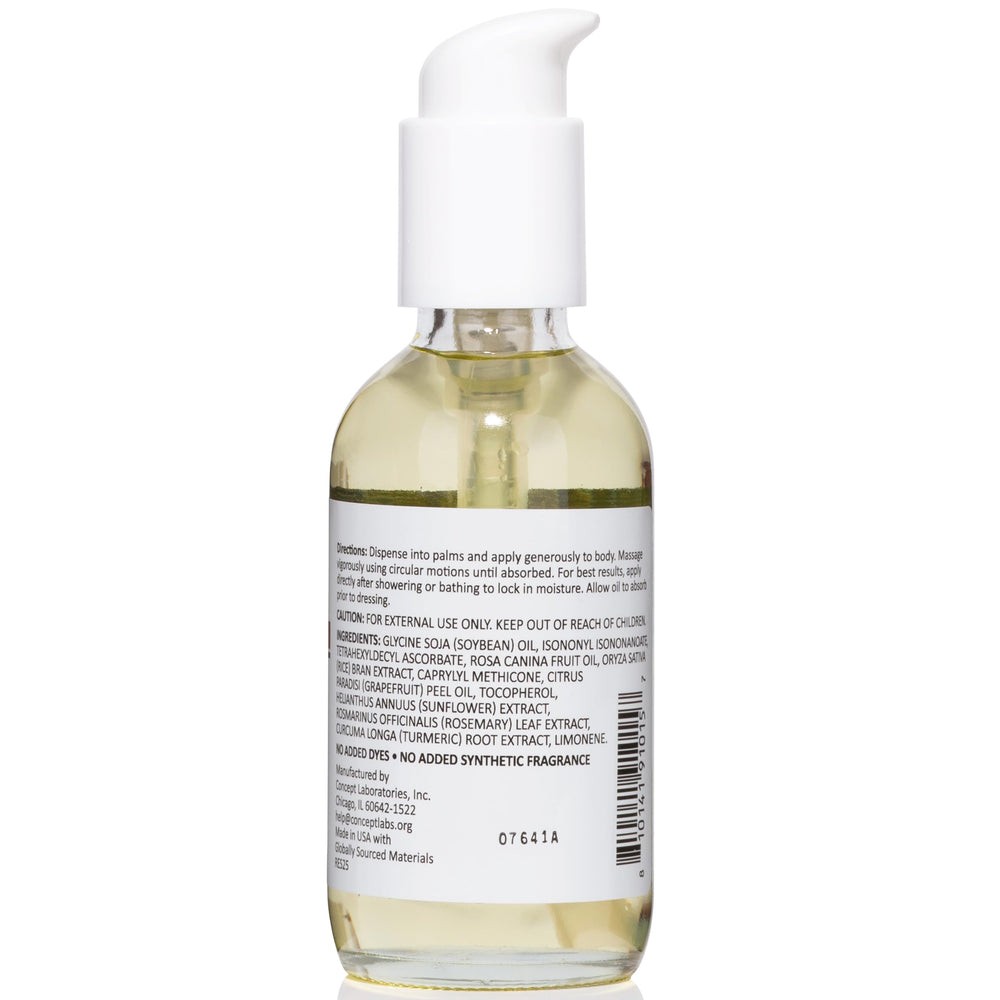 Huile Reshape+ à la rose musquée et curcuma pour nourrir la peau.