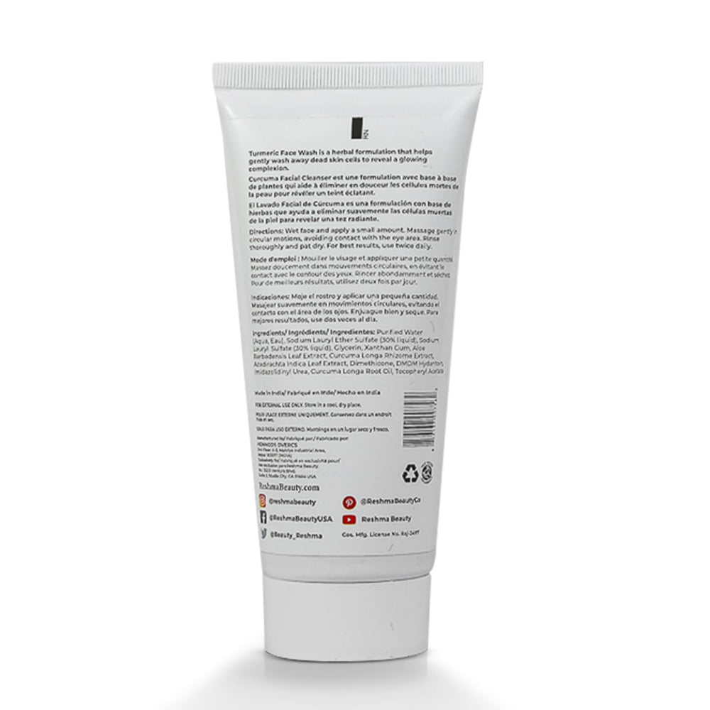 Reshma Beauty Nettoyant Visage Curcuma - Mousse légère pour un nettoyage en douceur.