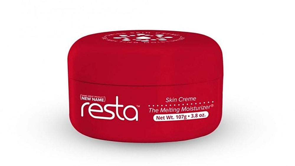 Resta Crème en bouteille, hydratation intensive pour peau sèche et sensible.