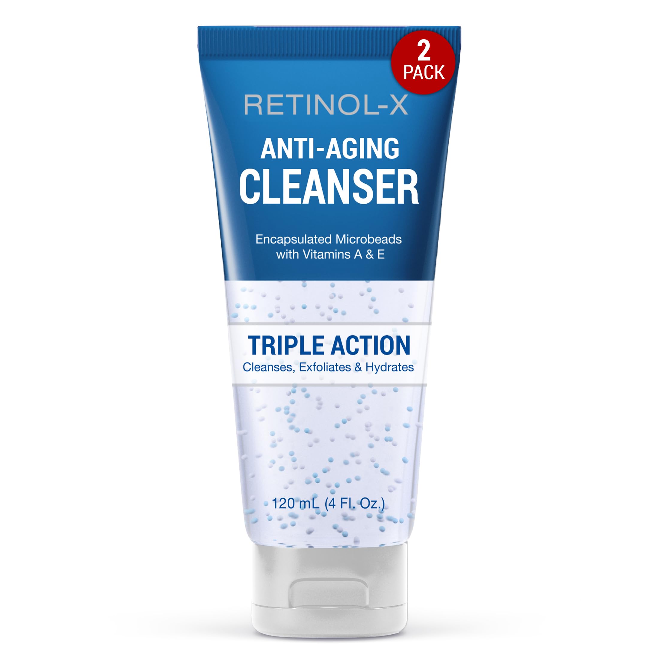 RETINOL-X nettoyant visage bouteille: gel frais prêt à préparer votre routine anti-âge.