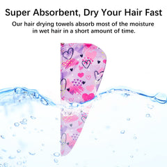 RETON serviette-cheveux motif amour et sirène pour filles