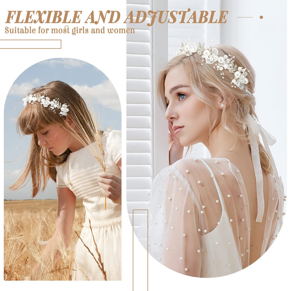 Retrowavy serre-cheveux bebe-fleur argenté: style élégant et sûr.