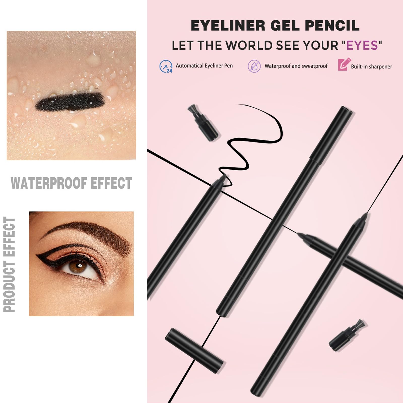 Revant Beauty Eyeliner noir, utilisation facilitée sur la waterline.