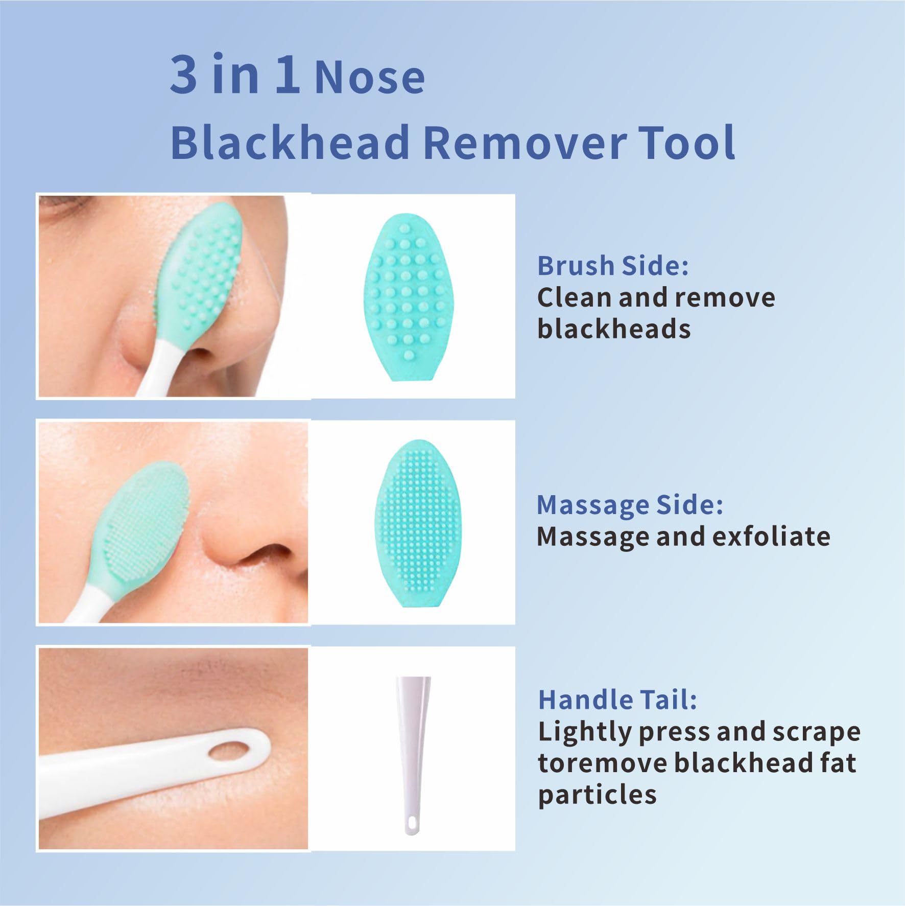 Embout silicone Revex, nettoyant visage quotidien sans irritation.