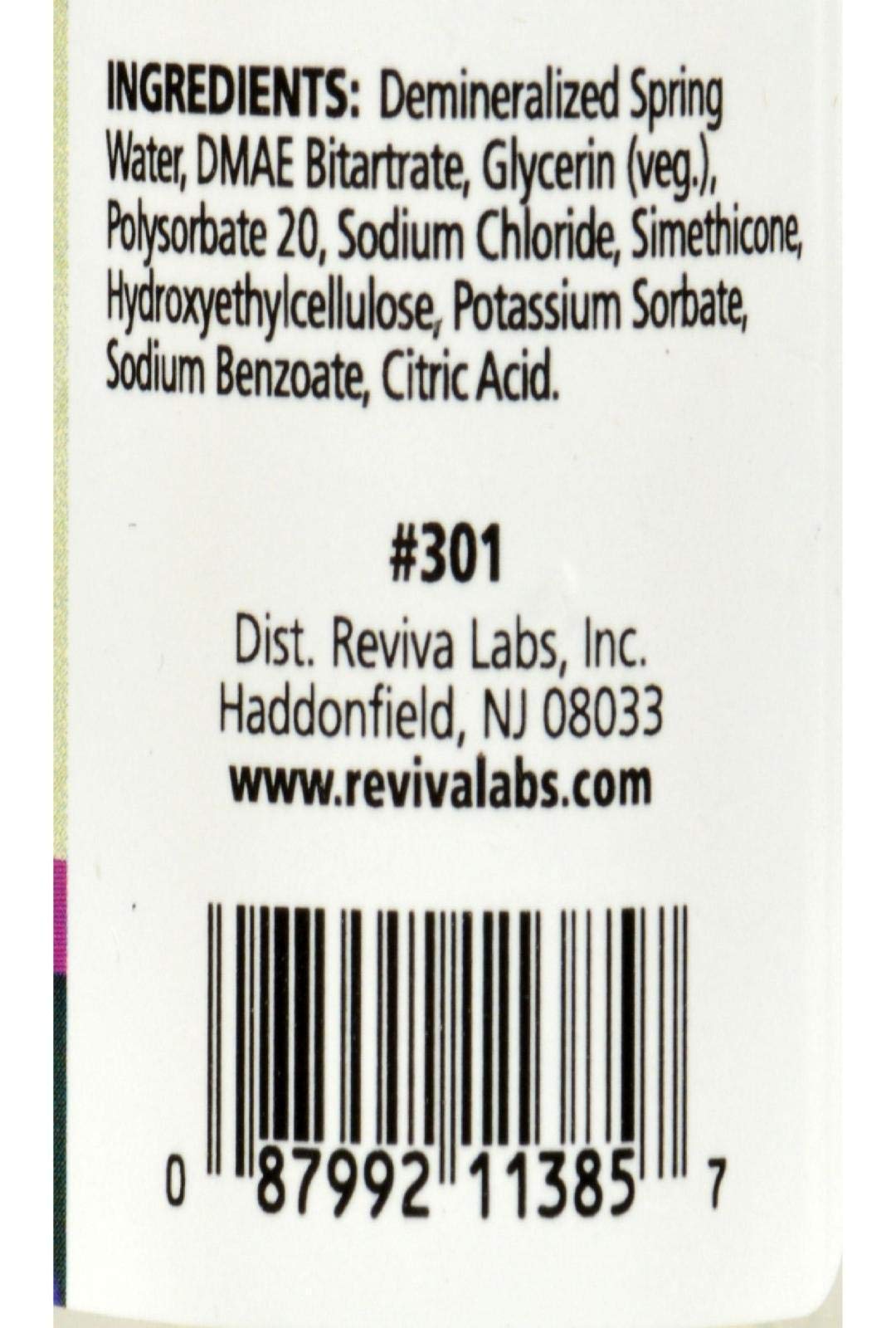 Reviva DMAE Concentrate packaging shot highlighting value and safety.