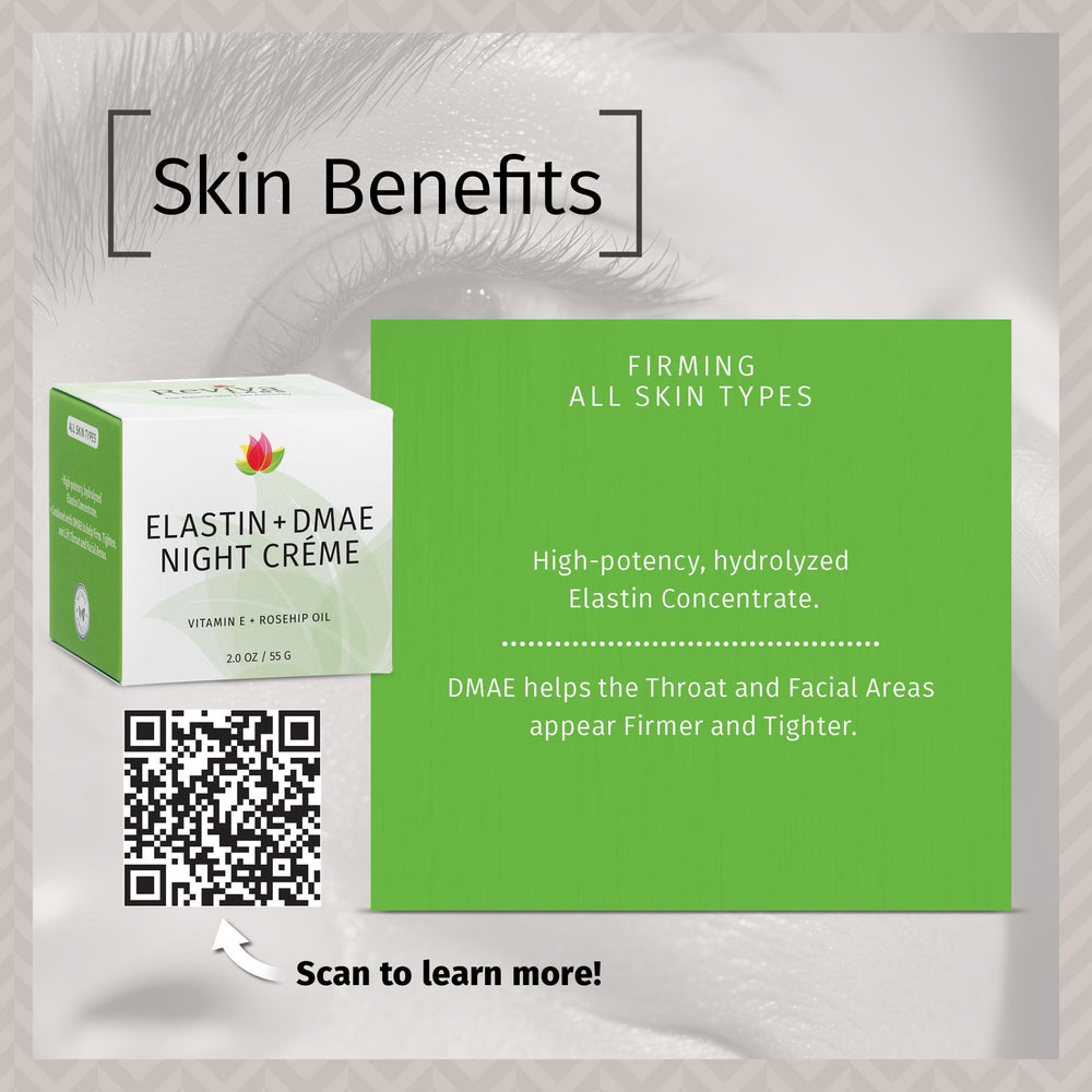 Rosehip dans Reviva Labs Crème Nuit Elastine DMAE — amplifie l’élasticité naturelle.
