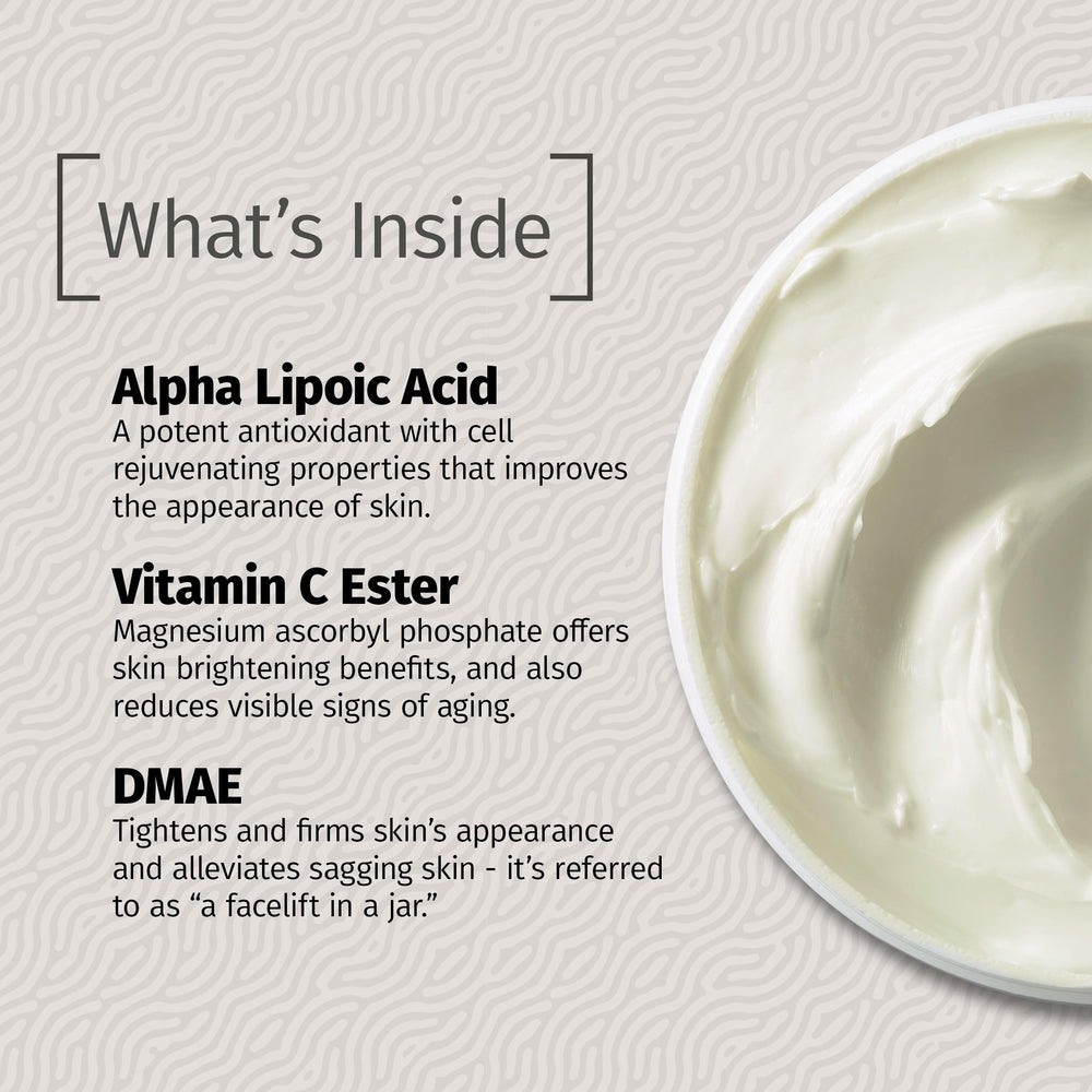 Reviva Labs DMAE Cream packaging on shelf reinforcing premium skincare