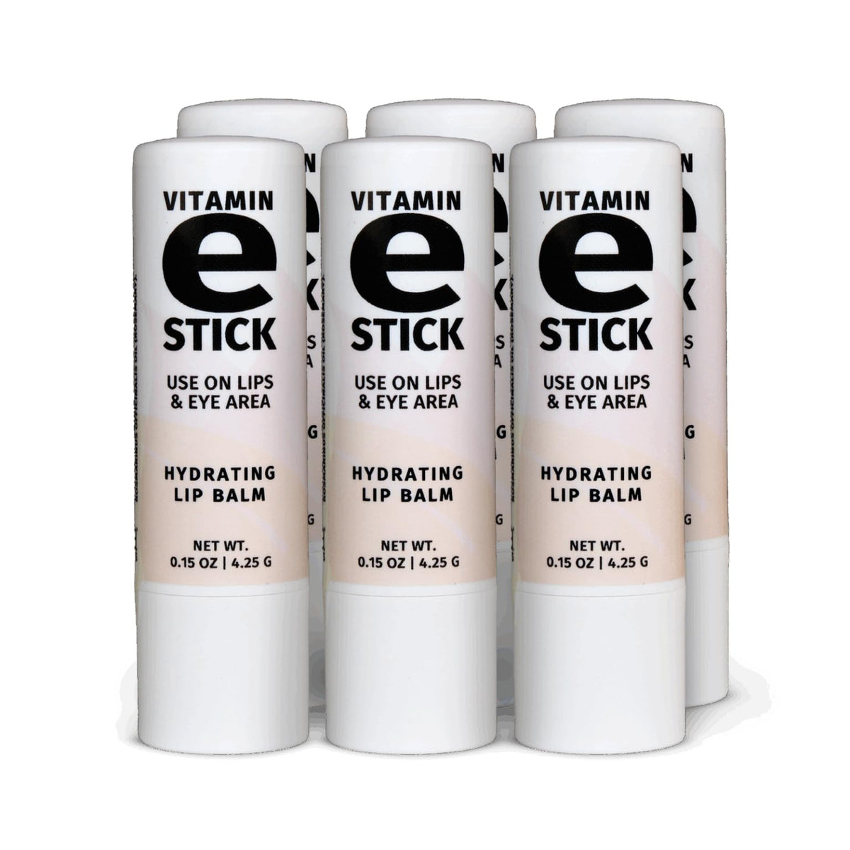 Boîte du pack Reviva Labs Vitamin E Stick, pratique et prête à l’emploi pour hydratation.