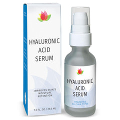 Reviva Labs Sérum Acide Hyaluronique, flacon, hydratation durable du visage et du cou.
