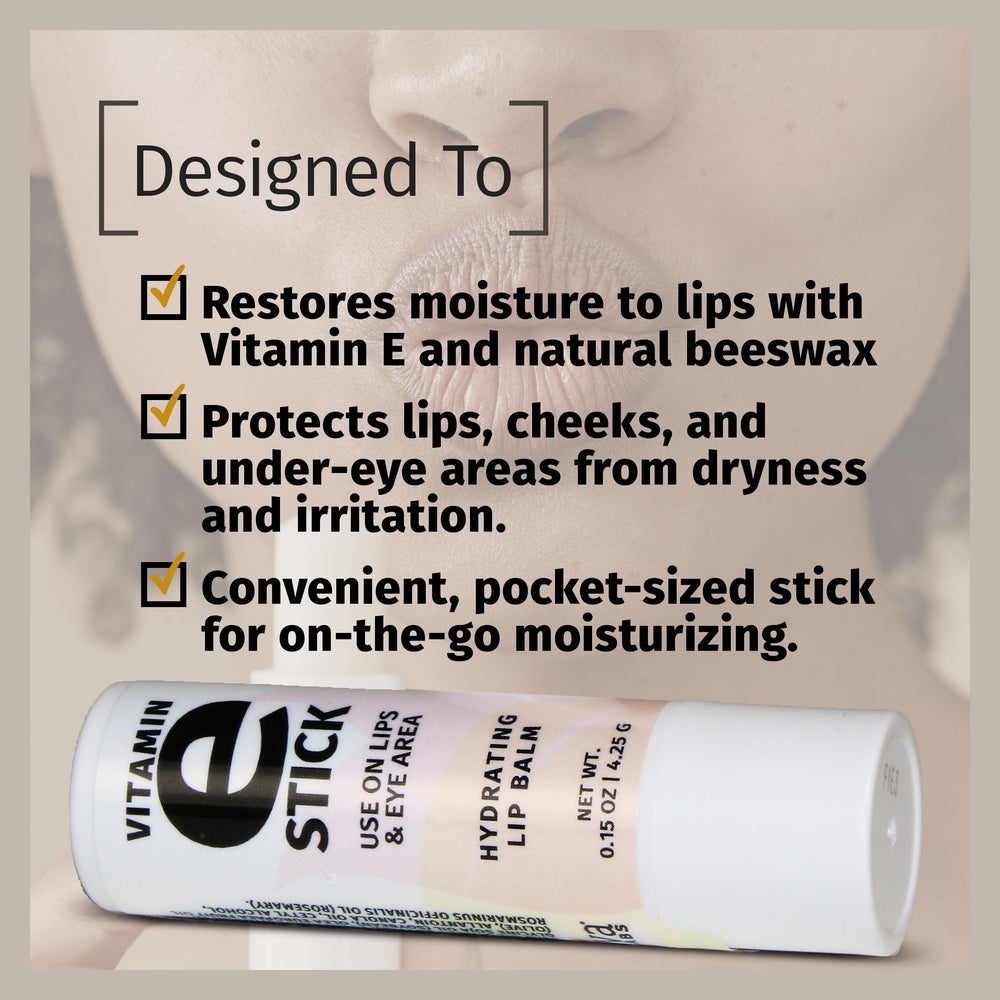 Stick Reviva Labs Vitamin E appliqué sous les yeux pour un soin délicat.