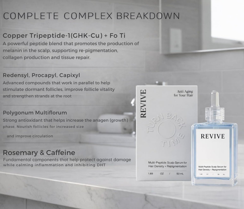 Application Revive sur cuir chevelu montrant le massage pour nourrir les cheveux.