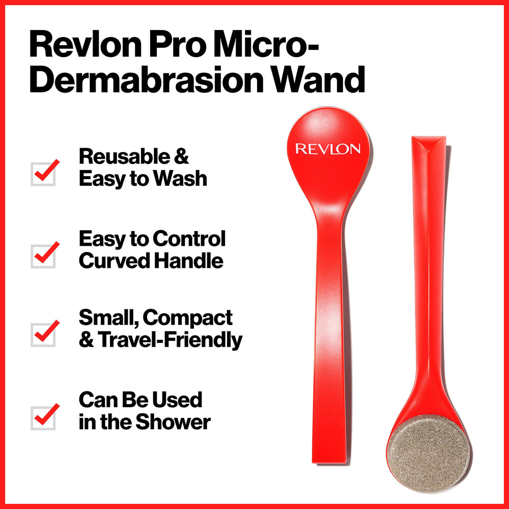 Wand REVLON avec réglage d'intensité pour exfoliation personnalisée.
