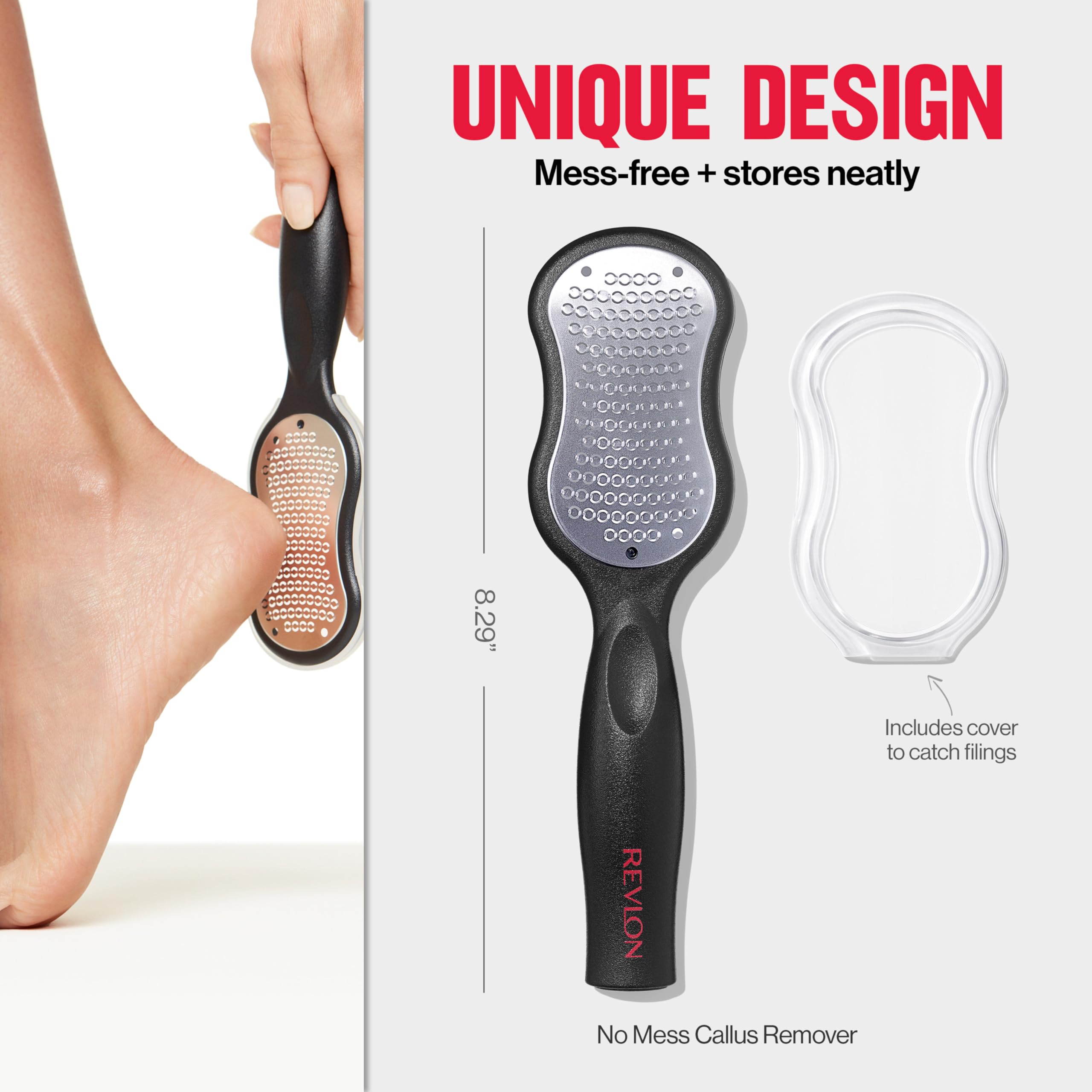 REVLON Callus Remover usage dans la douche, peau plus lisse après.