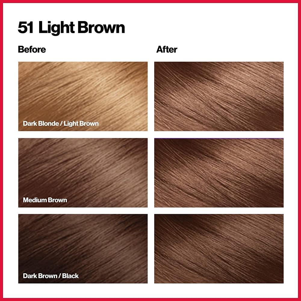 REVLON Colorsilk 51 Brun Clair étape d'application pour une couleur uniforme