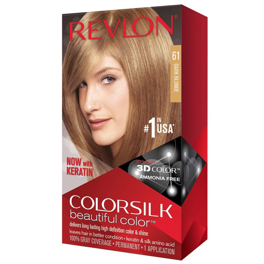 Revlon ColorSilk Belle Couleur Blond Foncé 61 montre une couleur naturelle et brillance durable.
