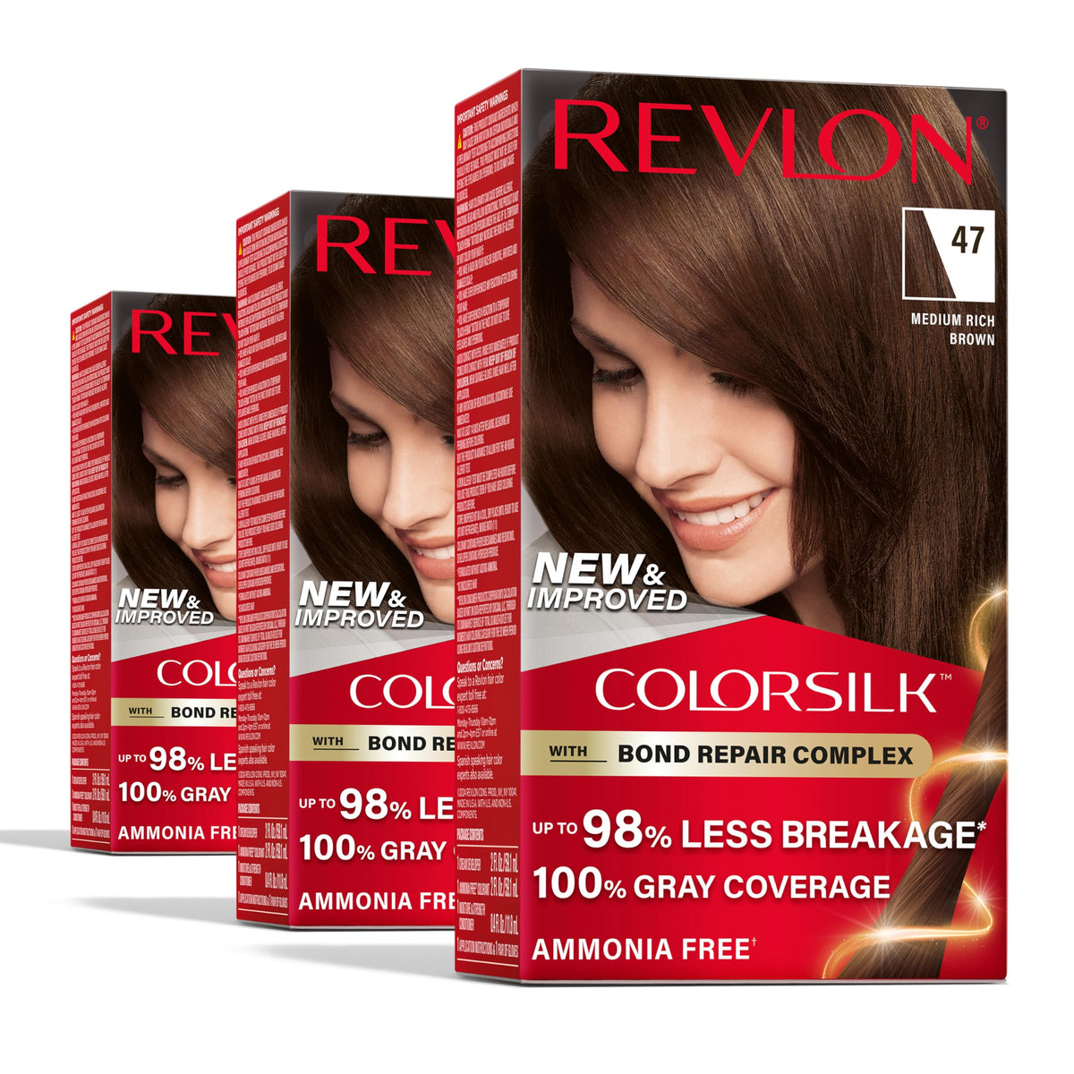 REVLON ColorSilk, bouteille-coloration, offre une couverture des cheveux gris et une couleur durable.