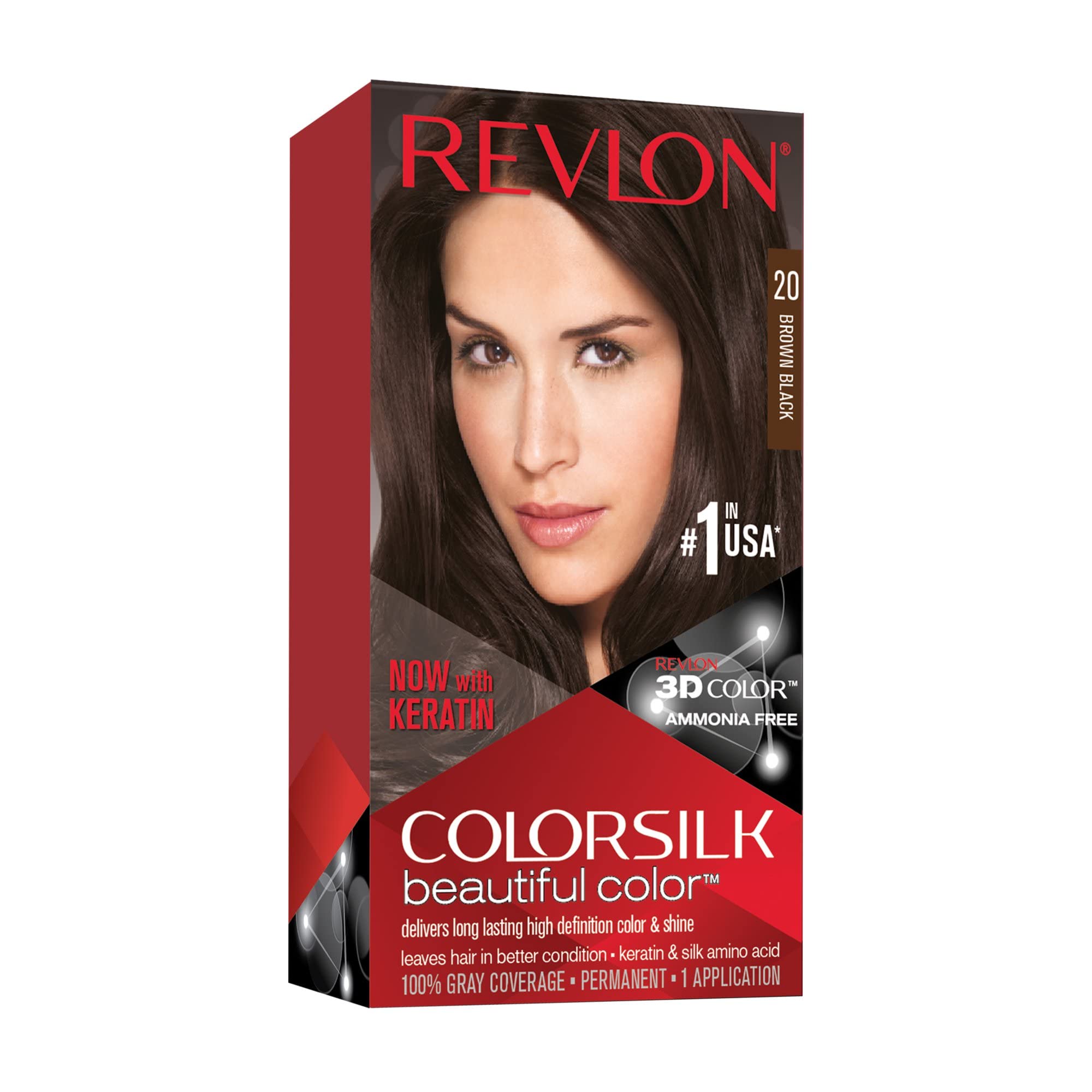 REVLON ColorSilk couleur brun-noir pack5 boîtes pour une couleur naturelle et durable