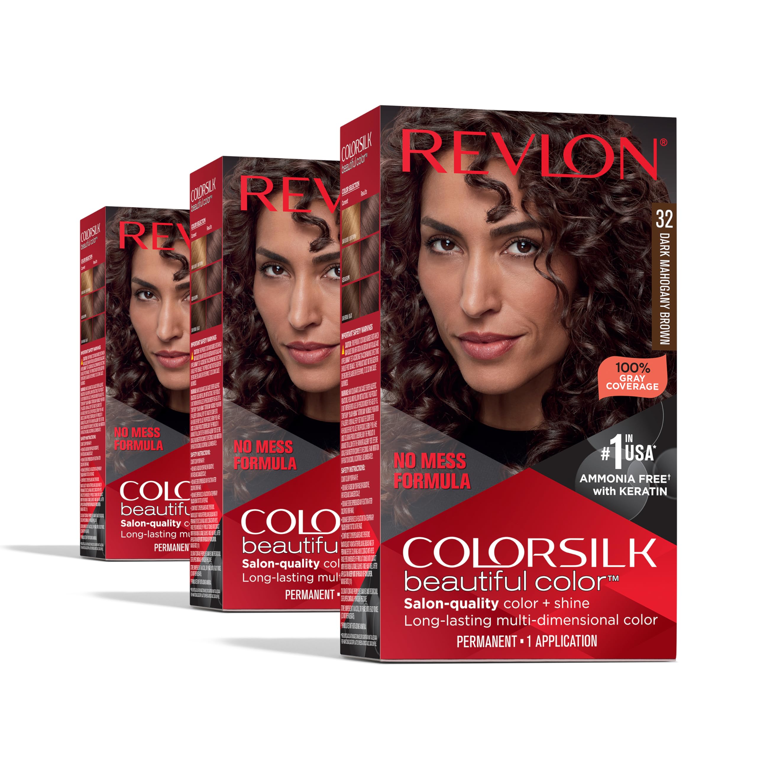 REVLON Colorsilk: kit coloration acajou foncé pour couleur naturelle et durable à domicile.