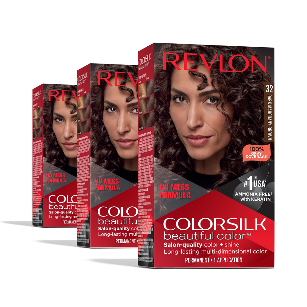 REVLON Colorsilk: kit coloration acajou foncé pour couleur naturelle et durable à domicile.