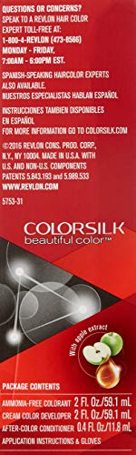 Revlon ColorSilk cheveux après coloration auburn sombre avec éclat durable
