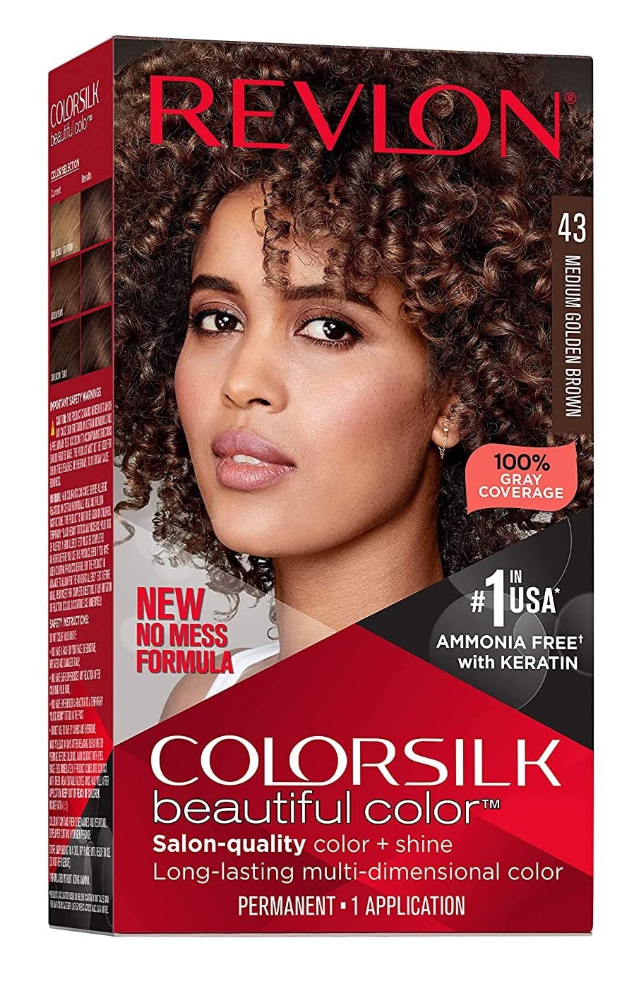 REVLON ColorSilk brun doré moyen — flacon pour coloration à domicile