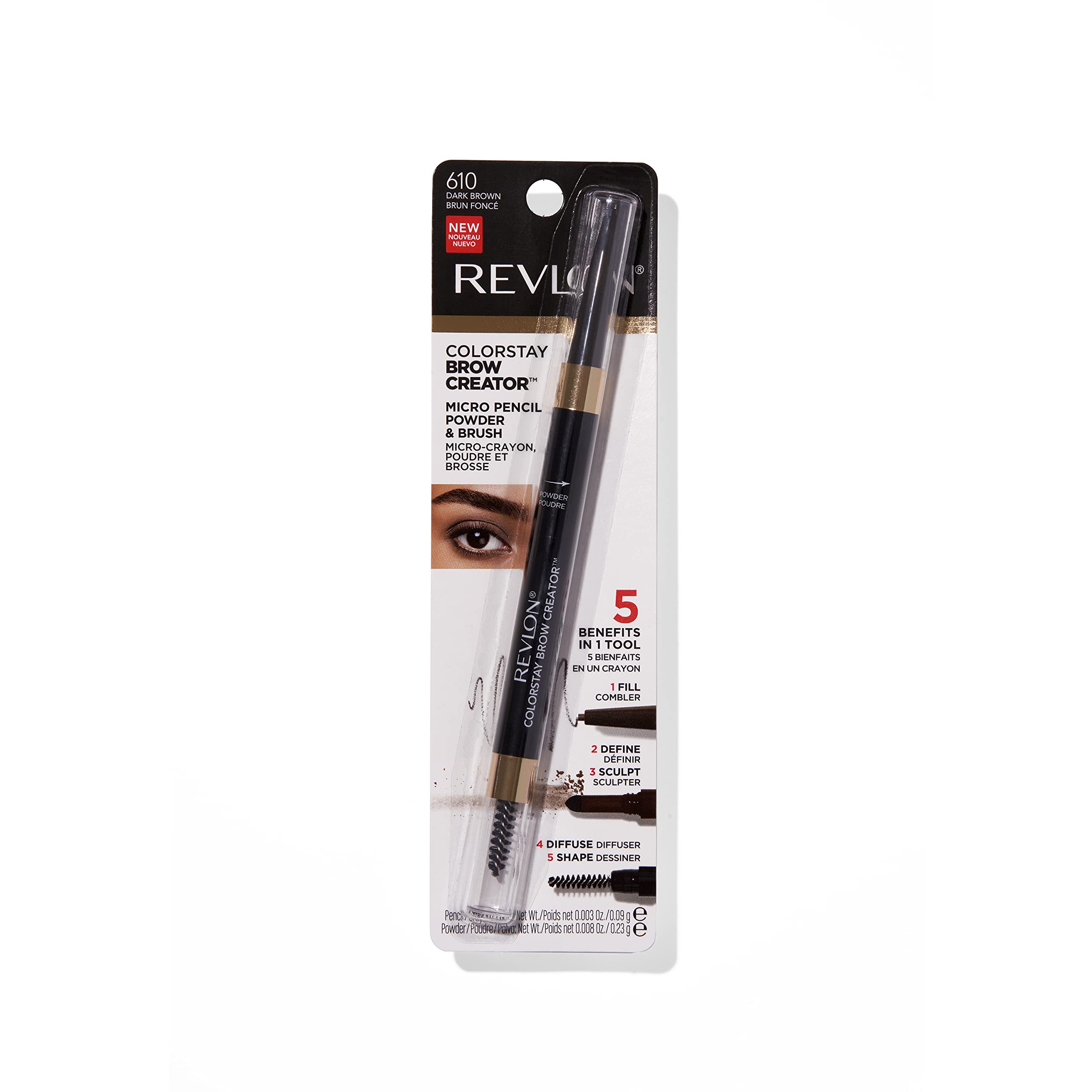 REVLON ColorStay Brow Creator – Kit 2-en-1 pratique pour sourcils rapides.