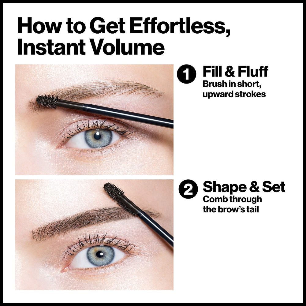 REVLON ColorStay Brow Fiber Filler – brosse et peigne 2-en-1 pour précision.