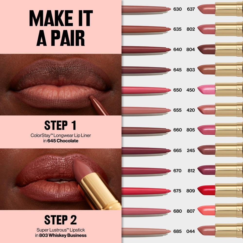 Revlon ColorStay Crayon Lèvres, idéal pour un look défini et durable.