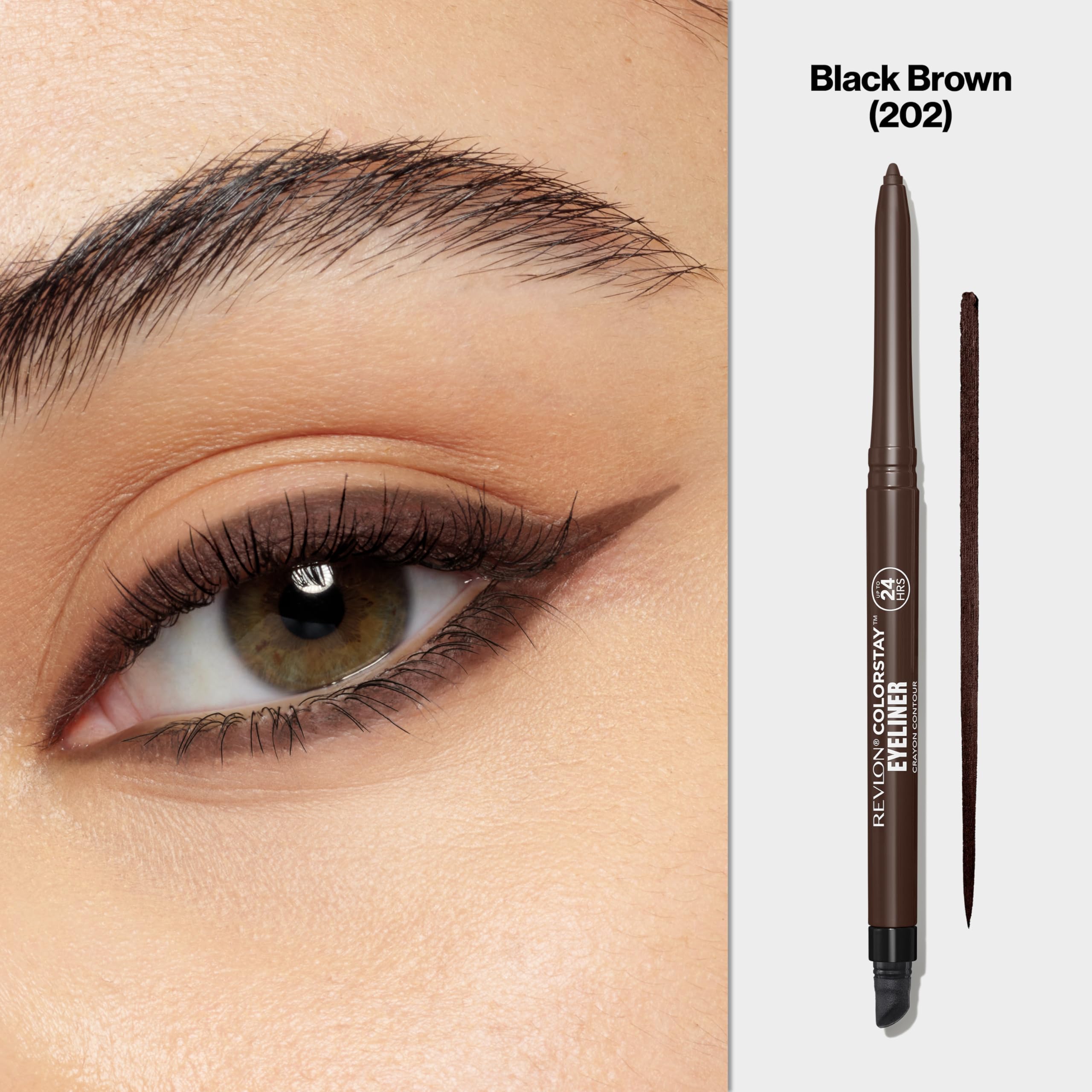 CRAYON YEUX REVLON ColorStay avec aiguiseur intégré pour des retouches faciles.