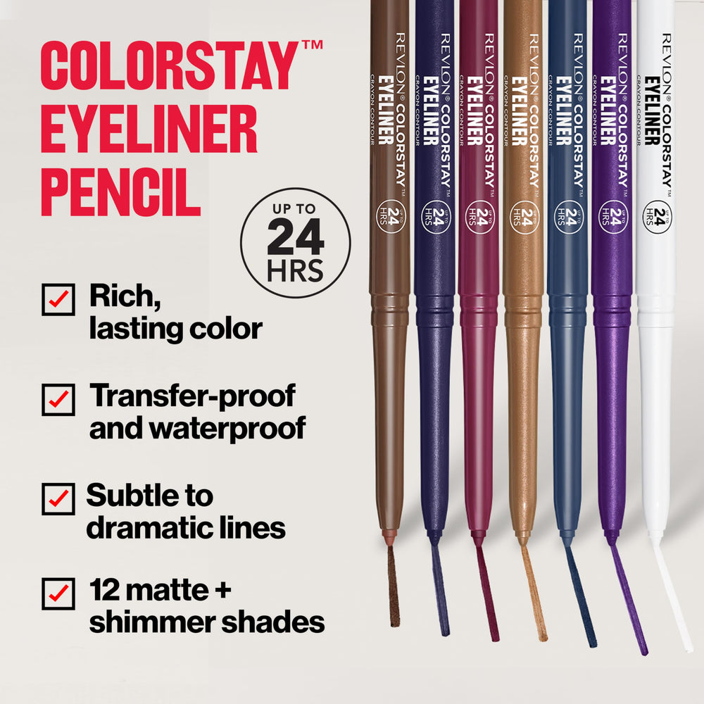 REVLON ColorStay Crayon Contour des Yeux Jade 206 – pointe nette grâce au taille-crayon intégré.
