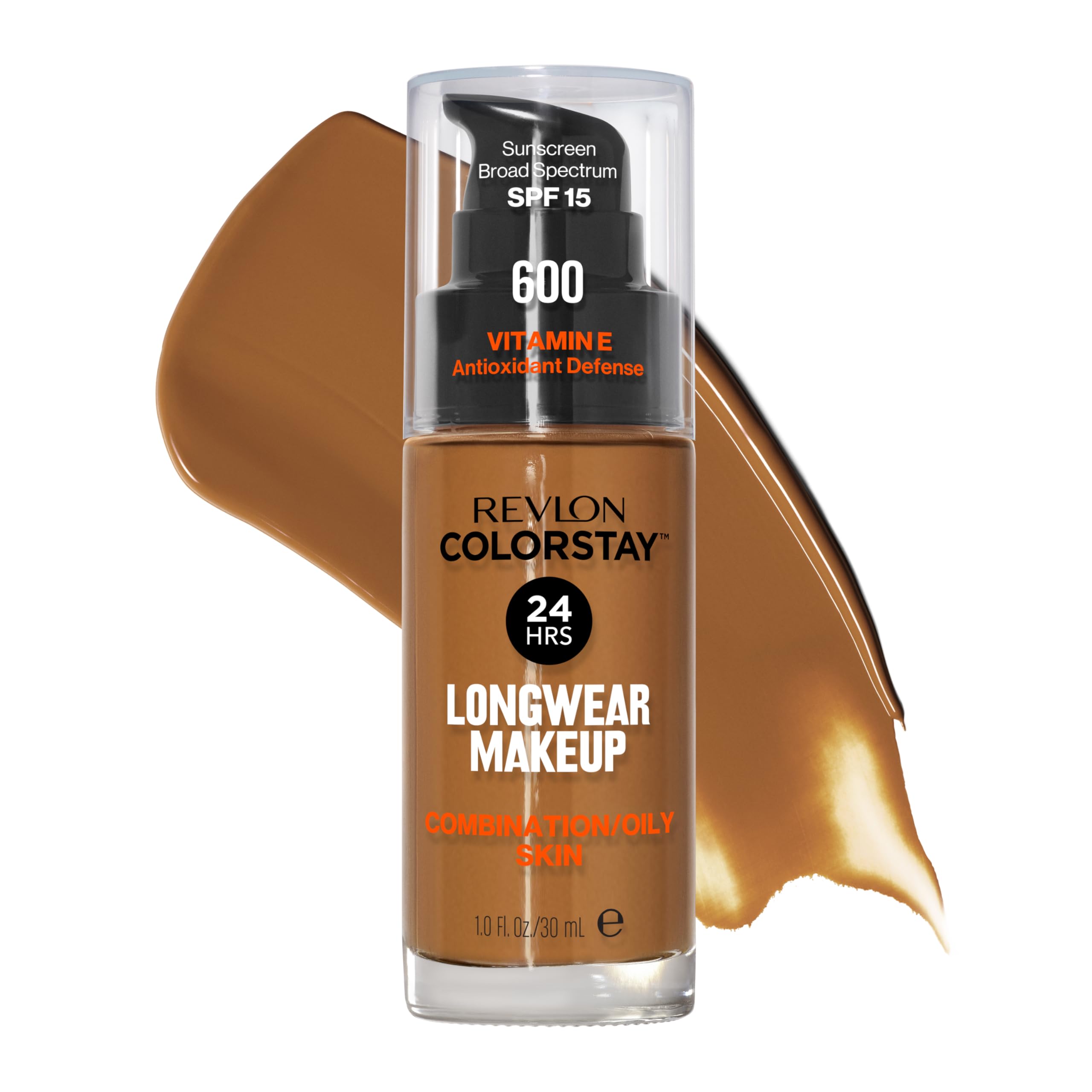 Bouteille Revlon ColorStay 600 Cinnamon, application facile et tenue longue durée.