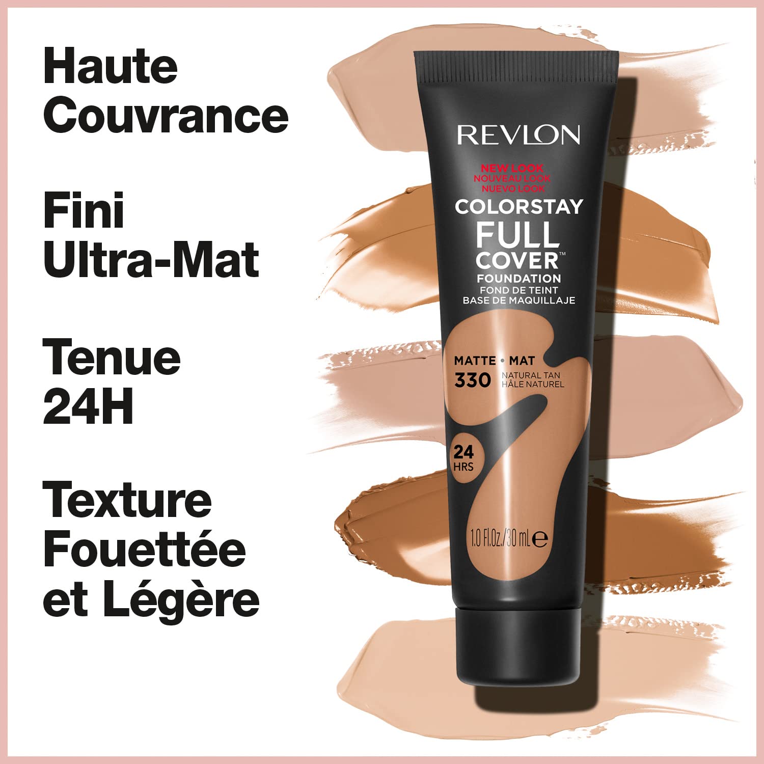 REVLON ColorStay Foundation, finition mate, tenue longue durée sans brillance.