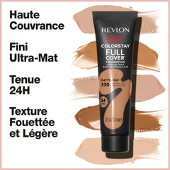 REVLON ColorStay Foundation, finition mate, tenue longue durée sans brillance.