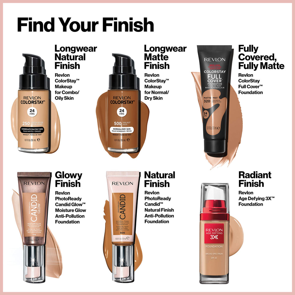 Tenue anti transfert jusqu'à 24 heures avec Revlon ColorStay Full Cover.