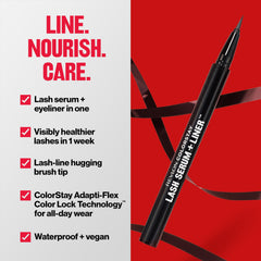 REVLON ColorStay Lash Serum + Liner, application fluide sans accrocs ni traînées.