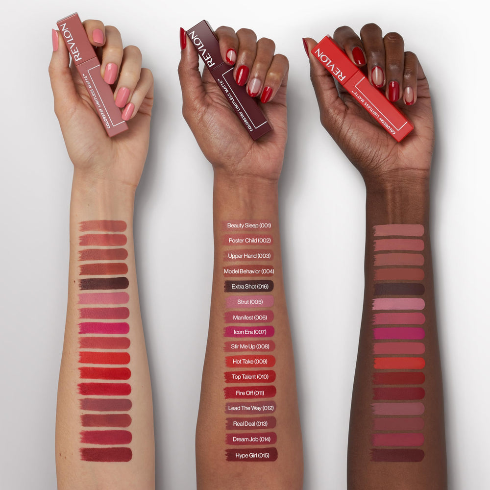 REVLON ColorStay Limitless Matte Lipstick swatch lèvres couleur naturelle et saisissante