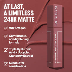 REVLON ColorStay Limitless Matte Lipstick texture matte douce et confortable