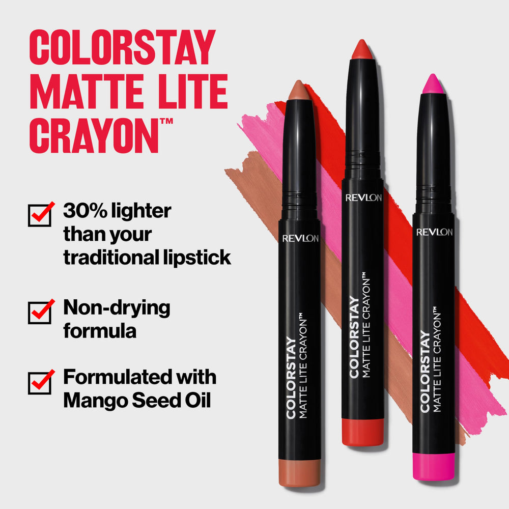 REVLON ColorStay Matte Lite Crayon Lifted: taille-crayon intégré pratique